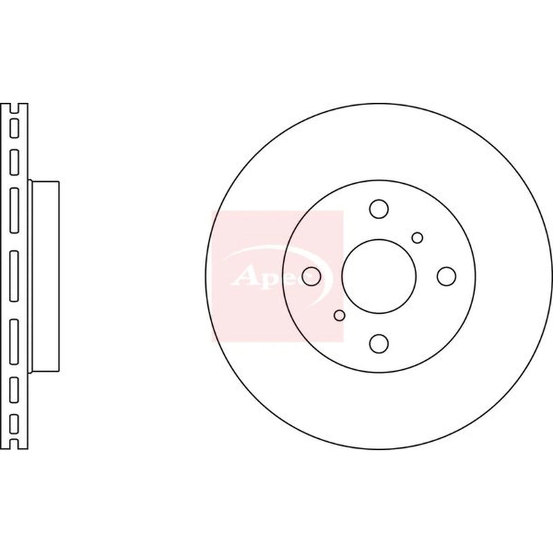 Apec 2 x Vented Front Brake Discs DSK2362