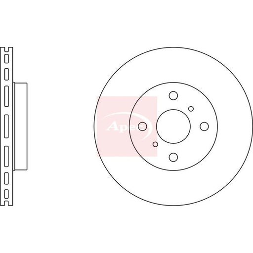 Apec 2 x Vented Front Brake Discs DSK2362