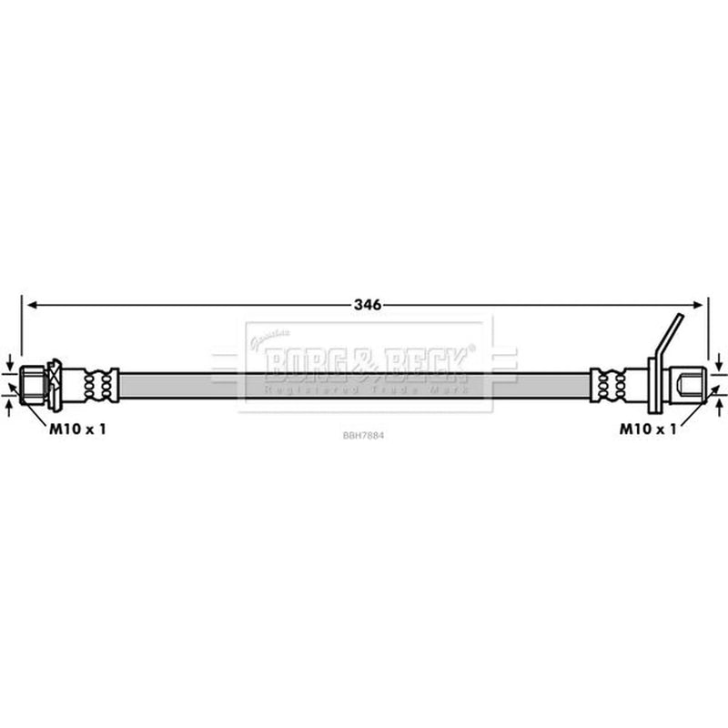 Borg & Beck Brake Hydraulic Hose Line Rear Left BBH7884