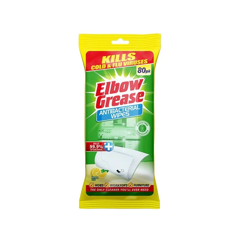 Elbow Anti-Bacterial Multi-Surface Wipes Lemon x 80 EG185 - EG185