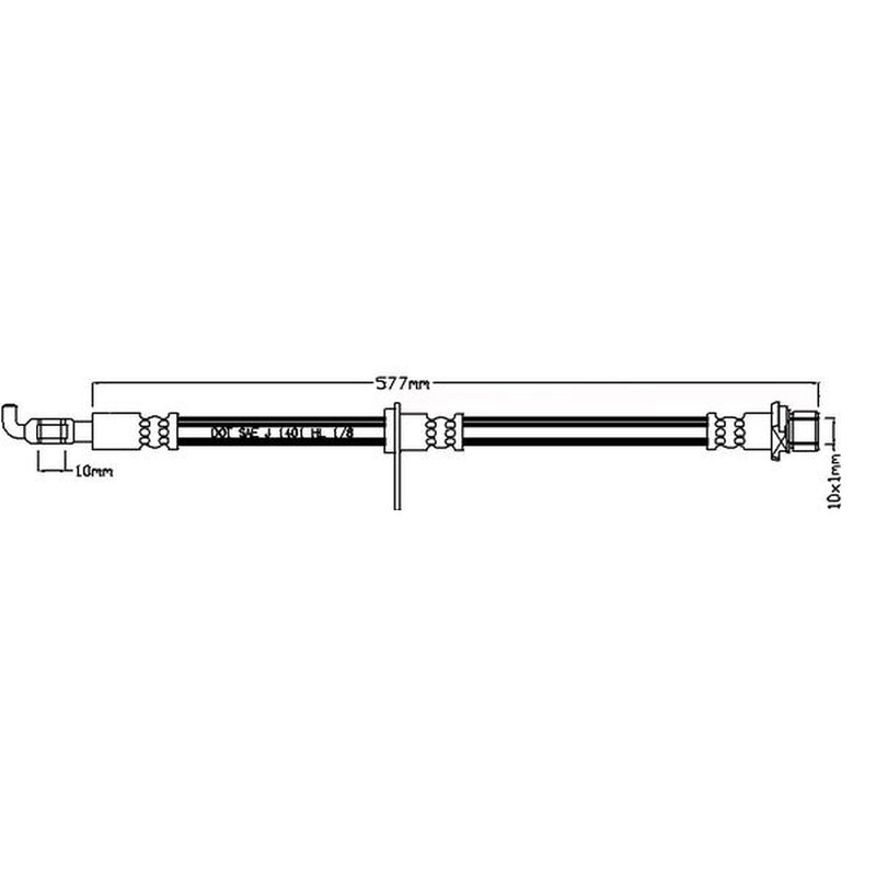 Juratek Brake Hydraulic Hose Line Front Right JBH1083R