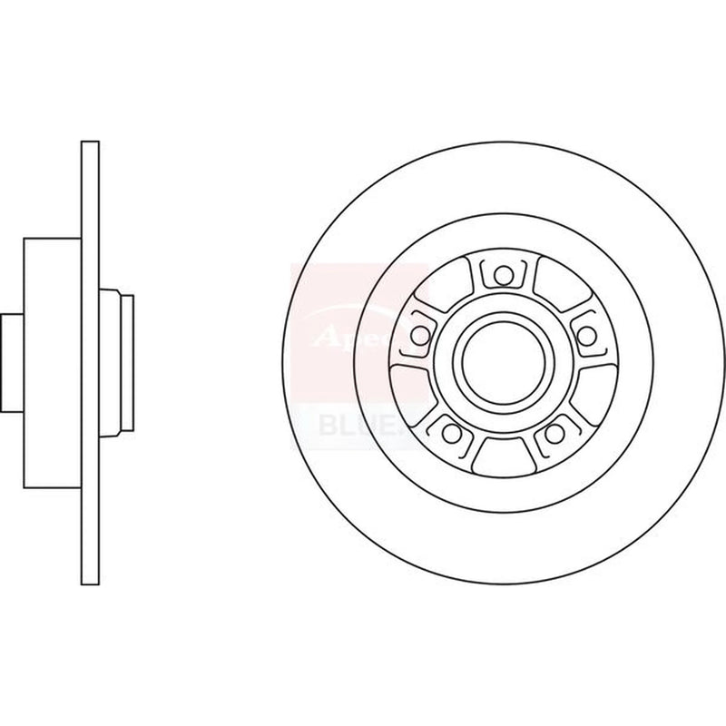 Apec 2 x Solid Rear Brake Discs SDK6375