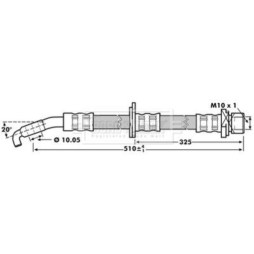 Borg & Beck Brake Hydraulic Hose Line Front Right BBH7217