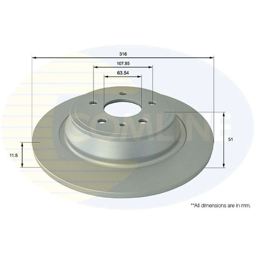 Comline 2 x Solid Rear Brake Discs ADC1290