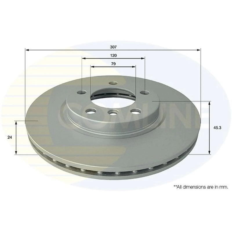Comline 2 x Internally Vented Front Brake Discs ADC1784V