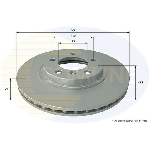 Comline 2 x Internally Vented Front Brake Discs ADC1784V
