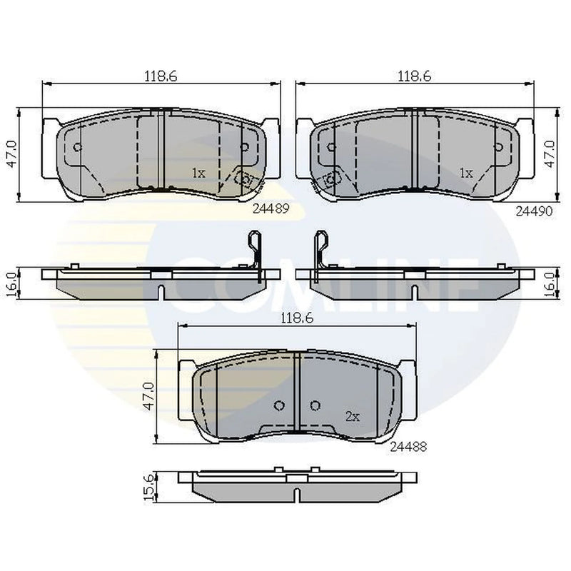 Comline 4 x Rear Brake Pad Set CBP31714