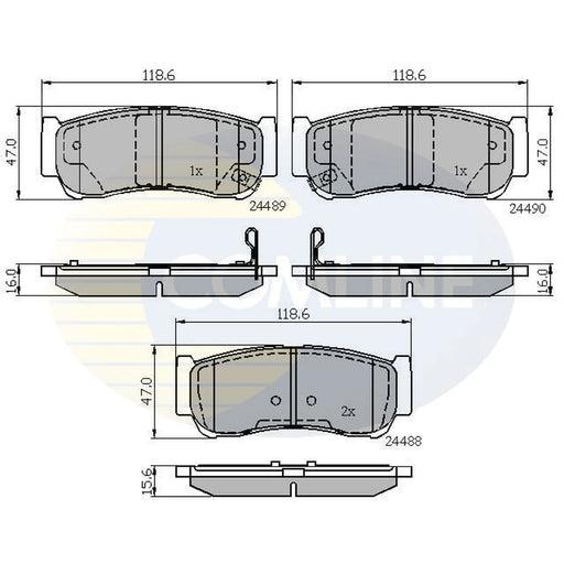 Comline 4 x Rear Brake Pad Set CBP31714