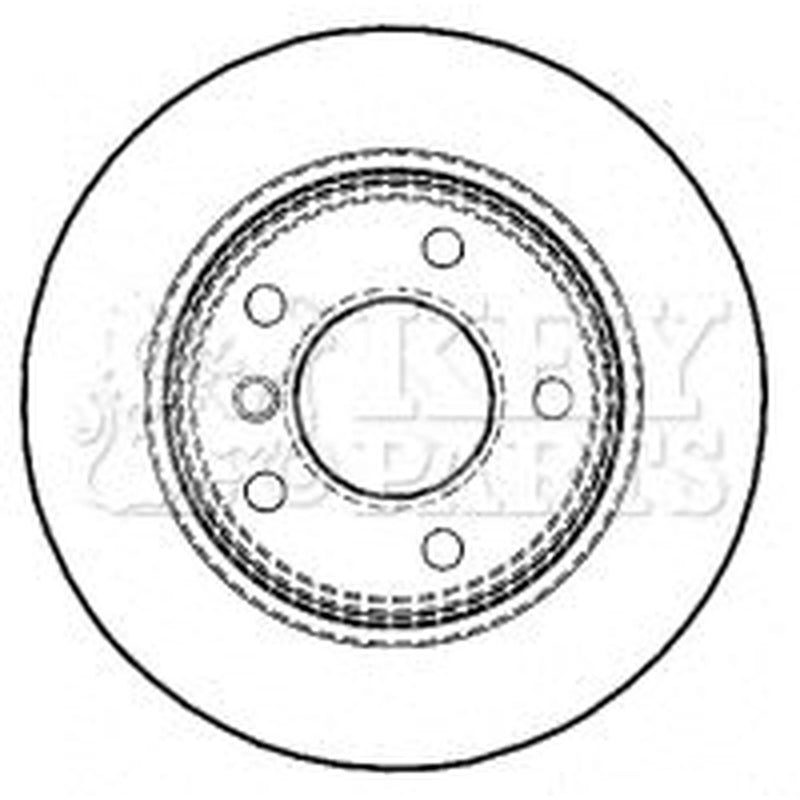 Key Parts 2 x Solid Rear Brake Discs KBD4465