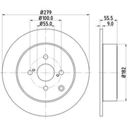 DON 2 x Solid Rear Brake Discs PCD13012