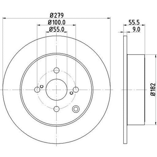 DON 2 x Solid Rear Brake Discs PCD13012