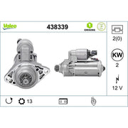 Valeo Starter Motor 12V 2kW 13 Teeth 438339