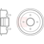 Apec Brake Drum Assembly Rear DRM9145