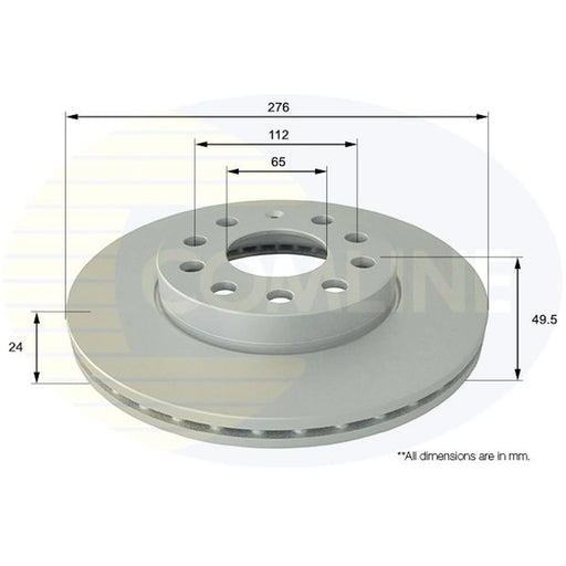 Comline 2 x Front Brake Discs ADC2616V