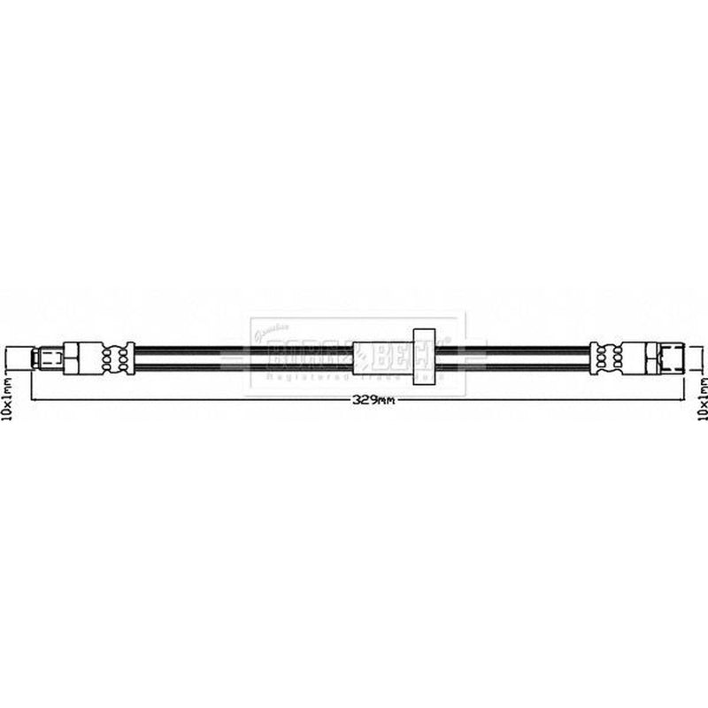 Borg & Beck Brake Hydraulic Hose Line Front Left BBH8297
