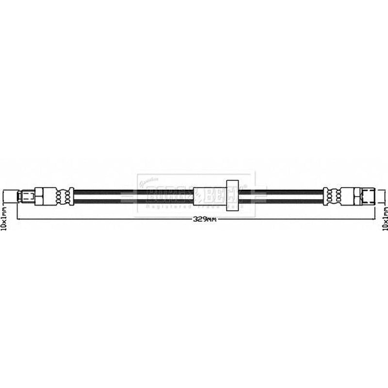 Borg & Beck Brake Hydraulic Hose Line Front Left BBH8297