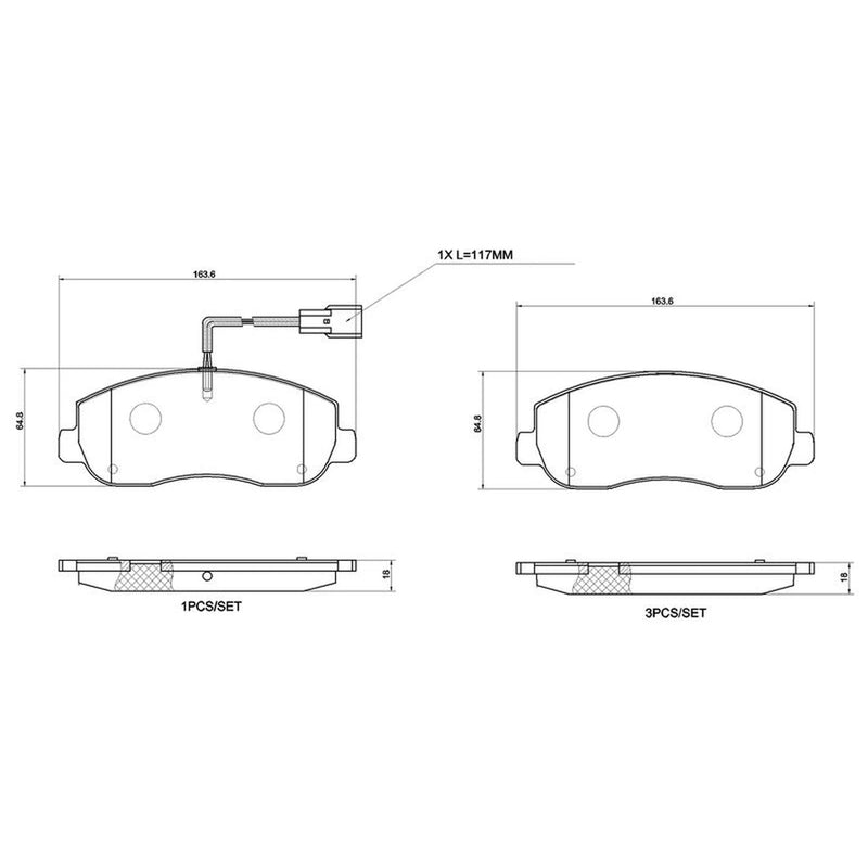 Brembo 4 x Front Brake Pad Set P68062G