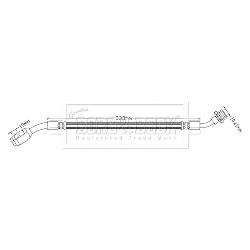 Borg & Beck Brake Hydraulic Hose Line Front Right BBH6313