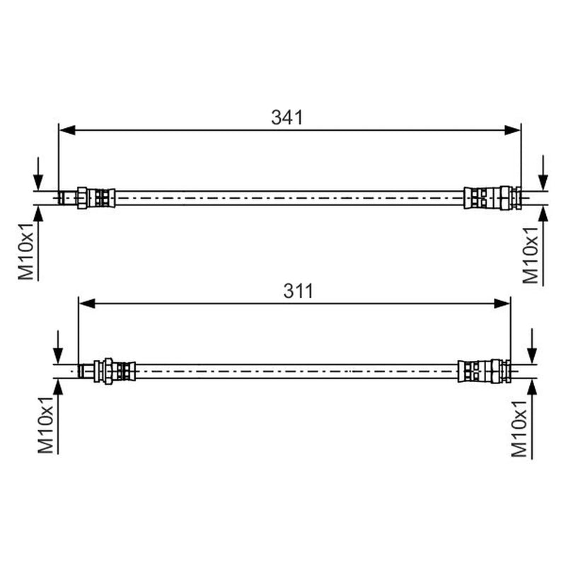 Bosch Brake Hydraulic Hose Line Rear 1 987 481 525