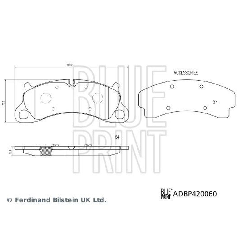Blue Print Front Brake Pad Set ADBP420060