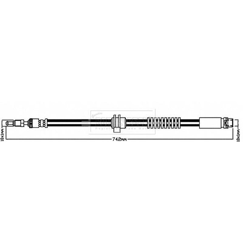 Borg & Beck Brake Hydraulic Hose Line Front Left BBH8322
