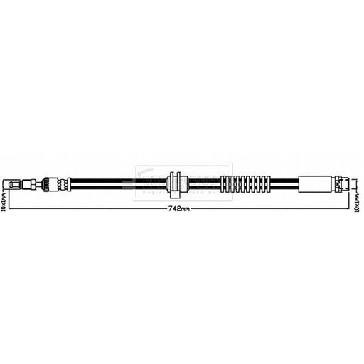 Borg & Beck Brake Hydraulic Hose Line Front Left BBH8322