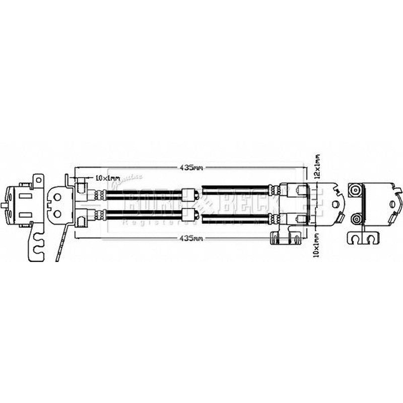 Borg & Beck Brake Hydraulic Hose Line Rear Left BBH8306