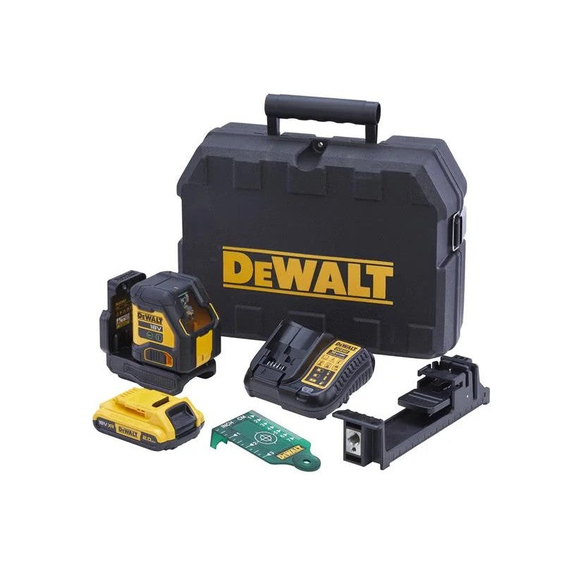 DEWALT Power Tools DCLE34021D1 XR Compact Cross Line Green Laser 18V 1 x 2.0Ah