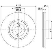 DON 2 x Externally Vented Front Brake Discs PCD12632