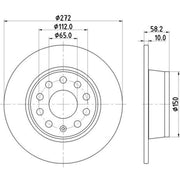 DON 2 x Solid Rear Brake Discs PCD17462