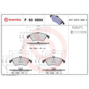 Brembo 4 x Front Brake Pad Set P50069X