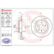 Brembo 2 x Rear Brake Discs 08.D757.21