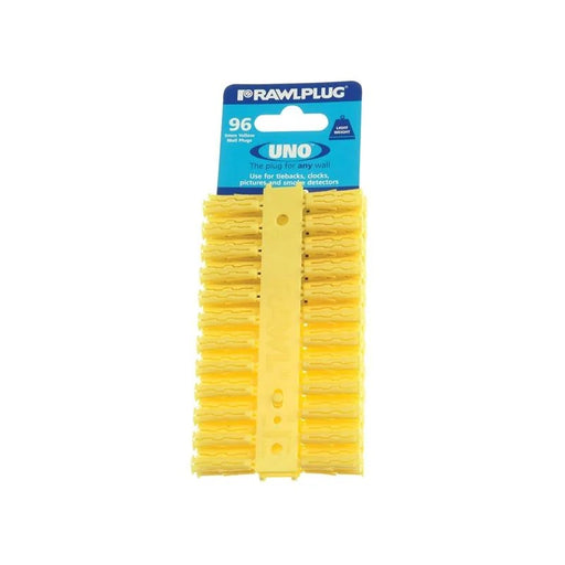 Rawlplug Yellow UNO® Plugs 5 x 24mm (Card 96) - R-U1-YEL-96-C