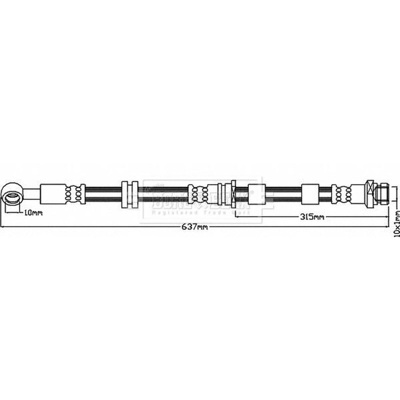 Borg & Beck Brake Hydraulic Hose Line Front Left BBH8039