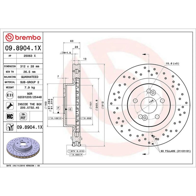 Brembo Xtra 2 x / Front Brake Discs 09.8904.1X