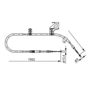 Bosch Handbrake Cable Right Rear 1 987 477 242