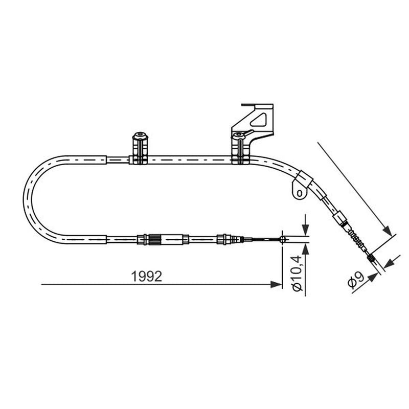 Bosch Handbrake Cable Right Rear 1 987 477 242