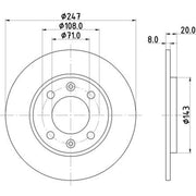 DON 2 x Solid Rear Brake Discs PCD16902