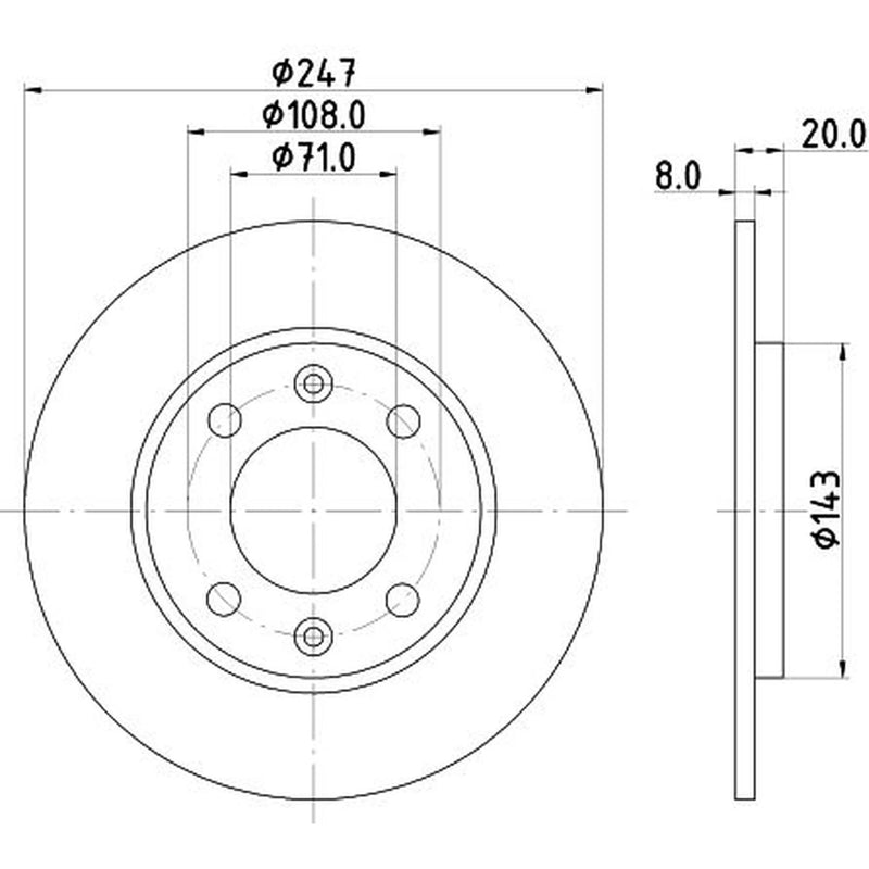 DON 2 x Solid Rear Brake Discs PCD16902