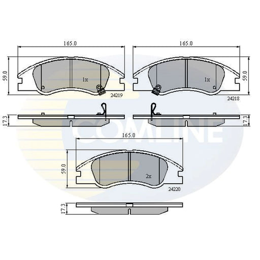 Comline 4 x Front Brake Pad Set CBP31321