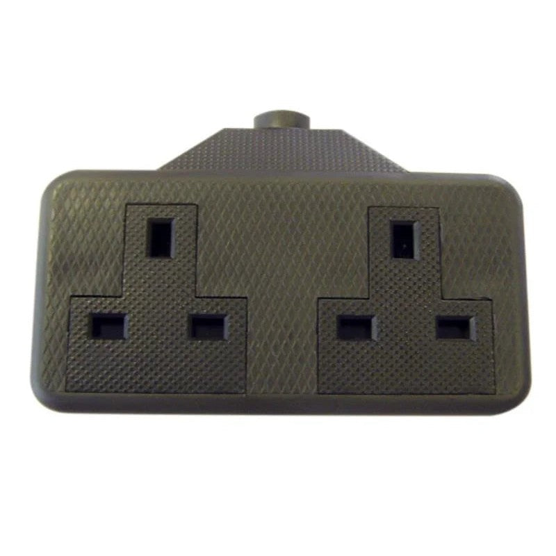 Dencon Trailing Socket 13A 2-Gang Black - 9433BNB