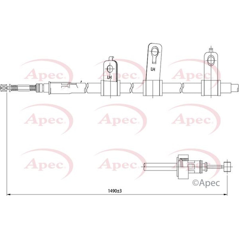 Apec Handbrake Cable Right Rear CAB1253