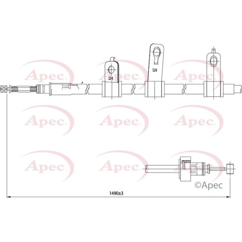 Apec Handbrake Cable Right Rear CAB1253