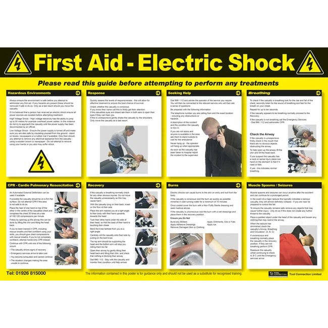 Laser Tools Electric Shock First Aid Poster - PL