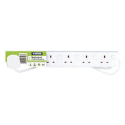 Status International® Extension Socket Switched 6 Way 2m White S6W2MINDSS12