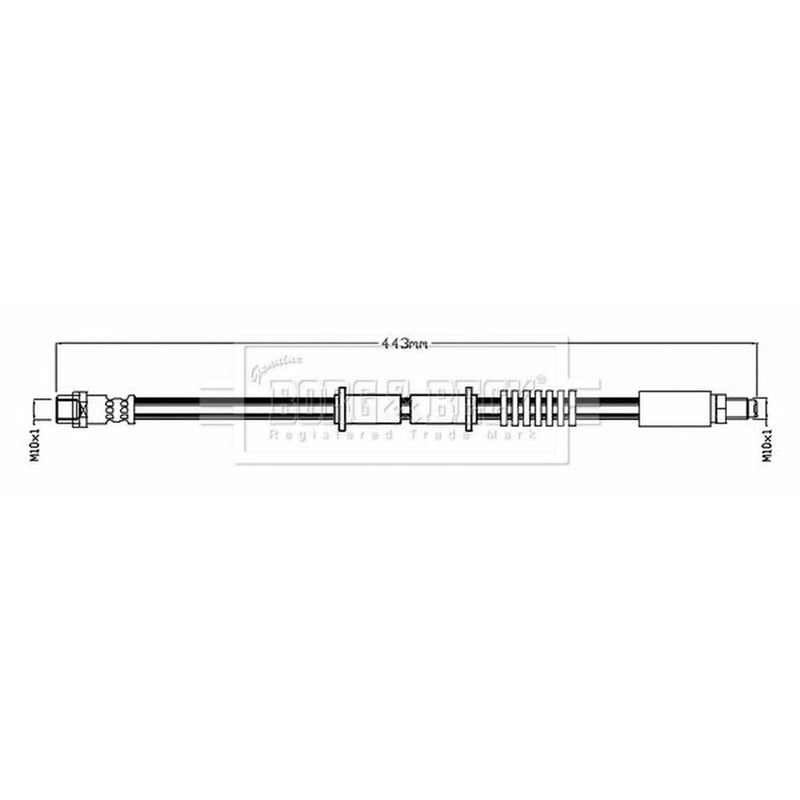 Borg & Beck Brake Hydraulic Hose Line Front Left BBH8786
