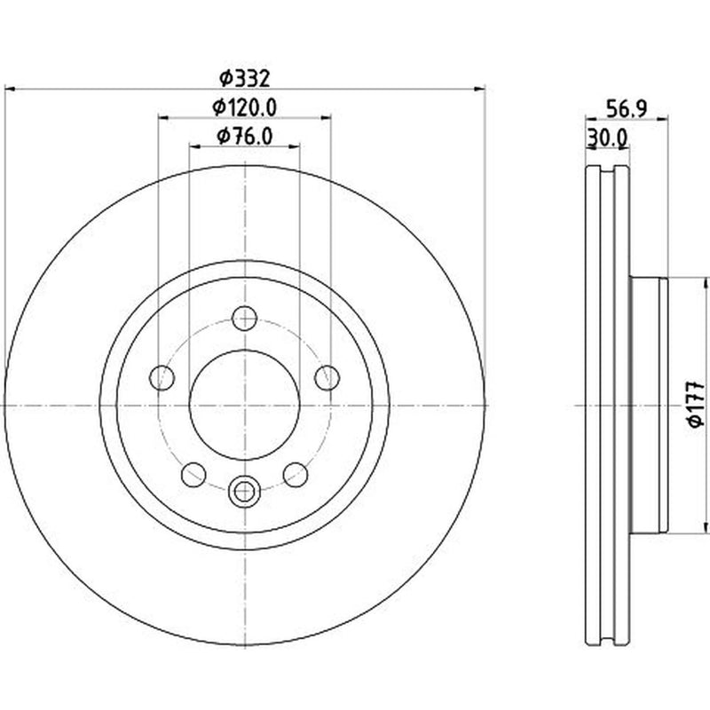 Mintex 2 x Vented Front Brake Discs MDC2903C