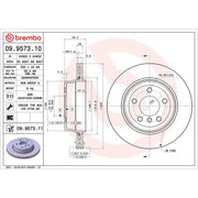 Brembo 2 x Internally Vented Rear Brake Discs 09.9573.11