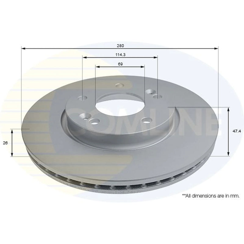 Comline 2 x Front Brake Discs ADC2824V