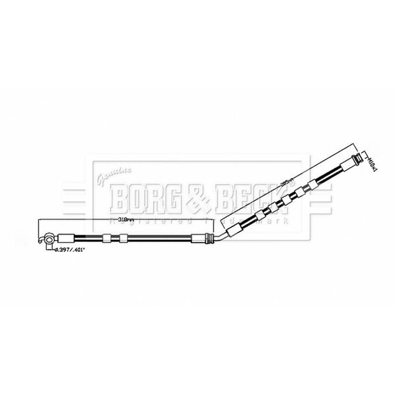 Borg & Beck Brake Hydraulic Hose Line Front Left BBH8854